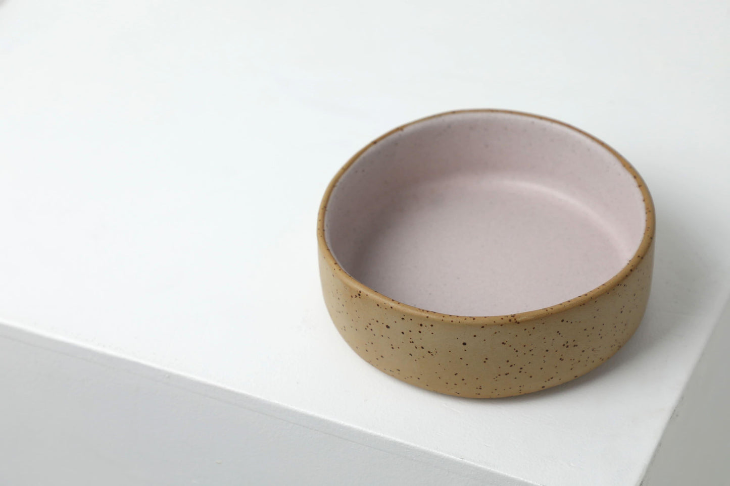 Handmade ceramic dog bowls | RAW+PASTEL PINK | animalistus