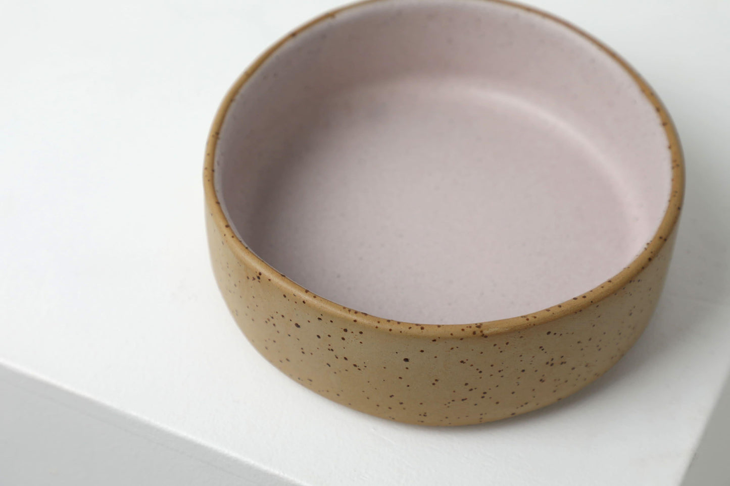 Handmade ceramic dog bowls | RAW+PASTEL PINK | animalistus