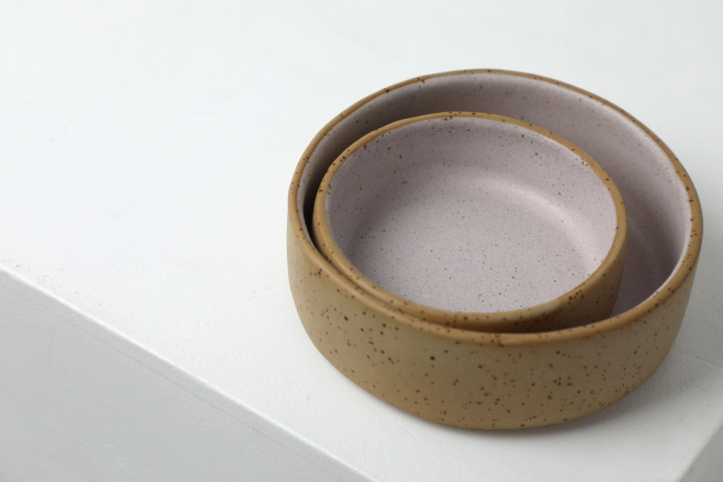 Handmade ceramic dog bowls | RAW+PASTEL PINK | animalistus