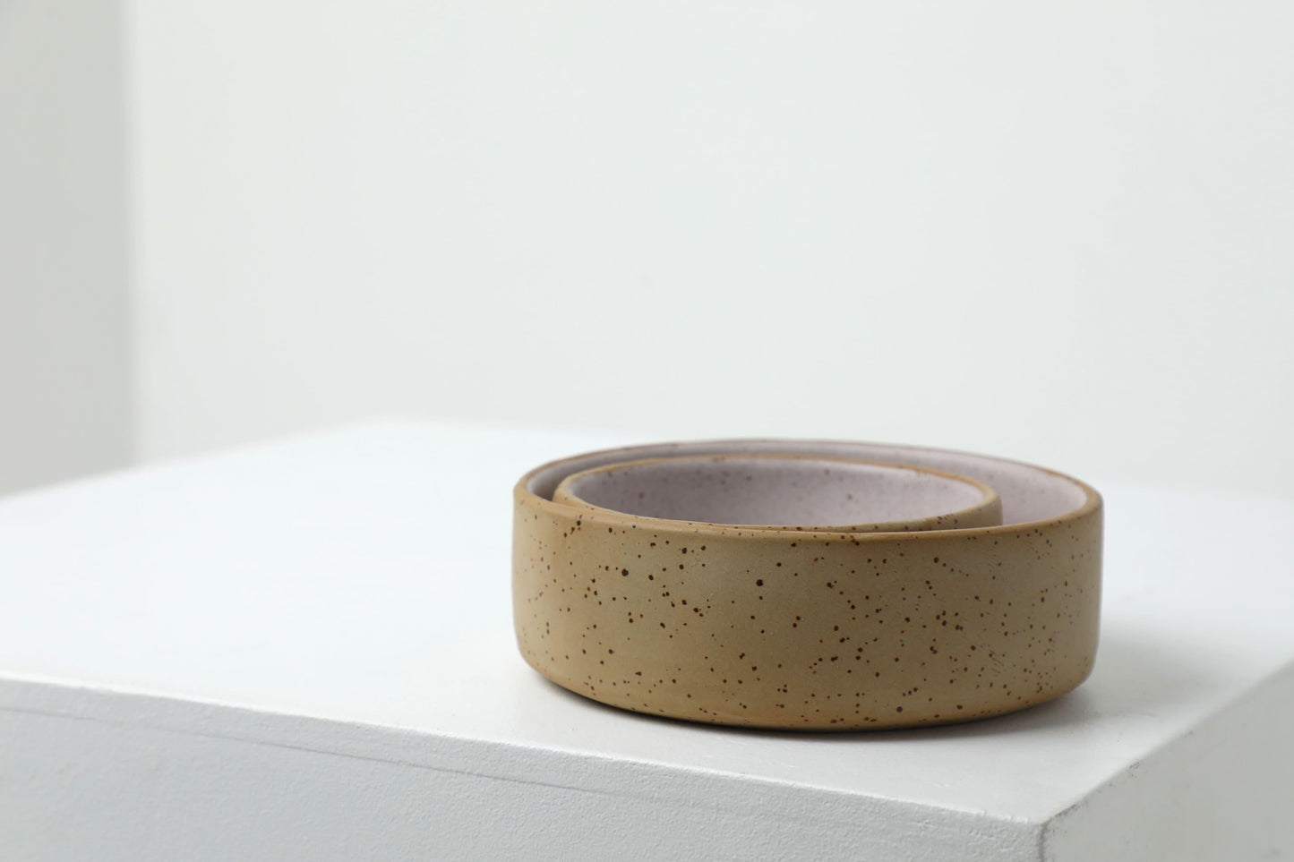 Handmade ceramic dog bowls | RAW+PASTEL PINK | animalistus