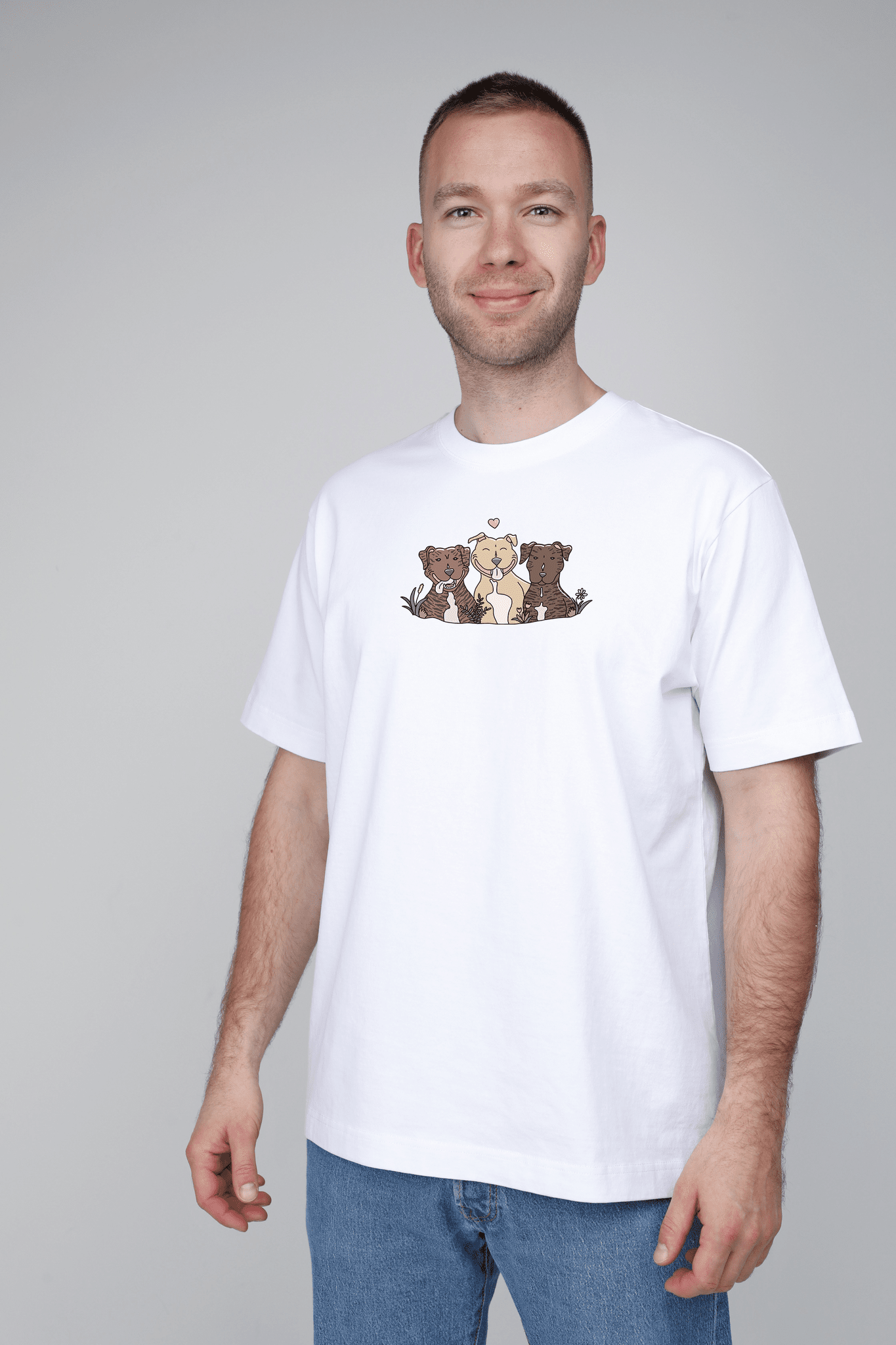 Šuniukų fėja x animalistus | Heavyweight T-Shirt with dogs. Oversized | Unisex | animalistus