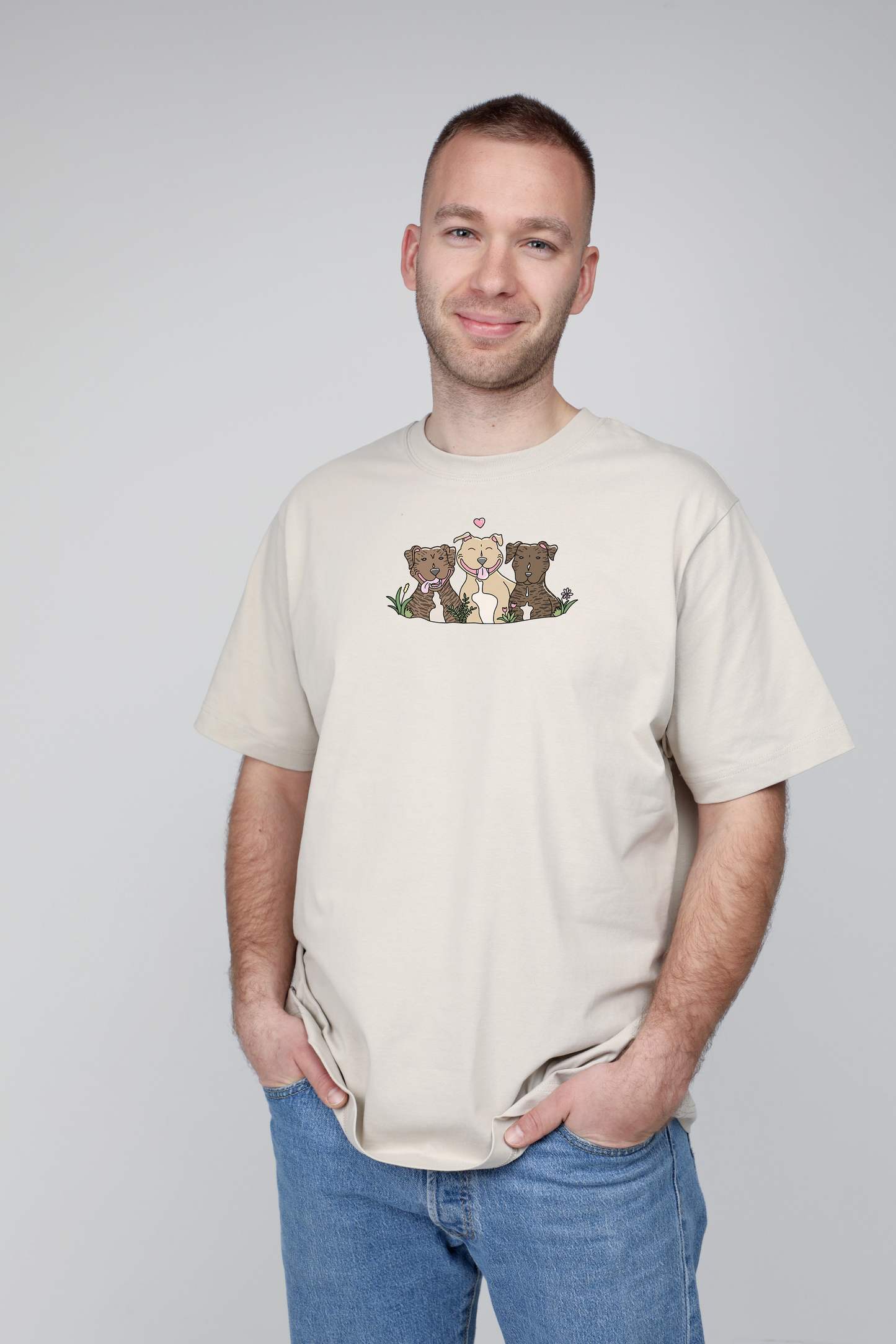 Šuniukų fėja x animalistus | Heavyweight T-Shirt with dogs. Oversized | Unisex | animalistus