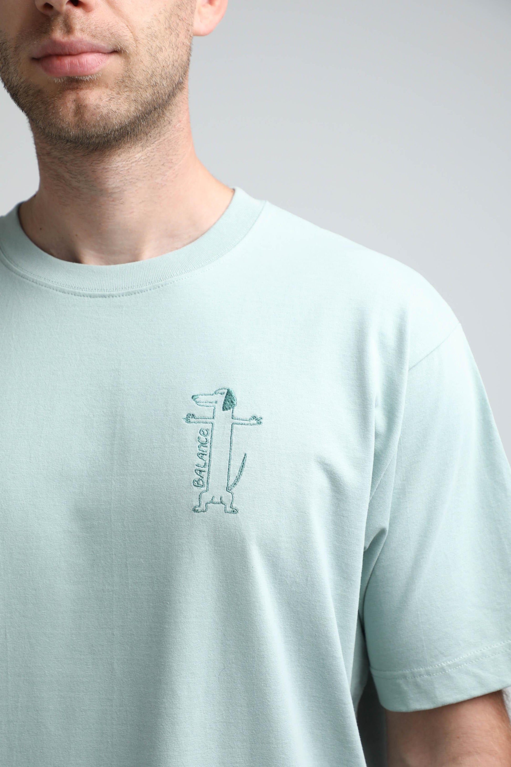 XL available only | Balance | Heavyweight T-Shirt with embroidered dog. Oversized | Unisex | animalistus