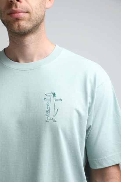 XL available only | Balance | Heavyweight T-Shirt with embroidered dog. Oversized | Unisex | animalistus