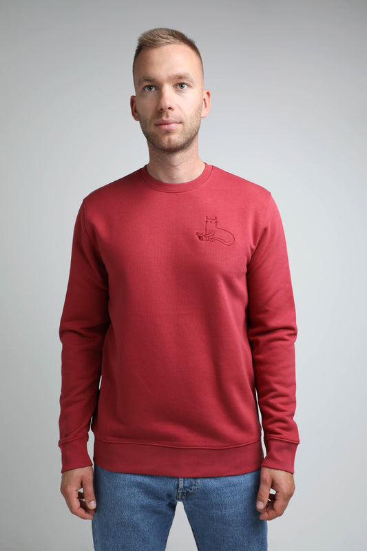 XL available only | Cat | Crew neck sweatshirt with embroidered cat. Regular fit | Unisex | animalistus