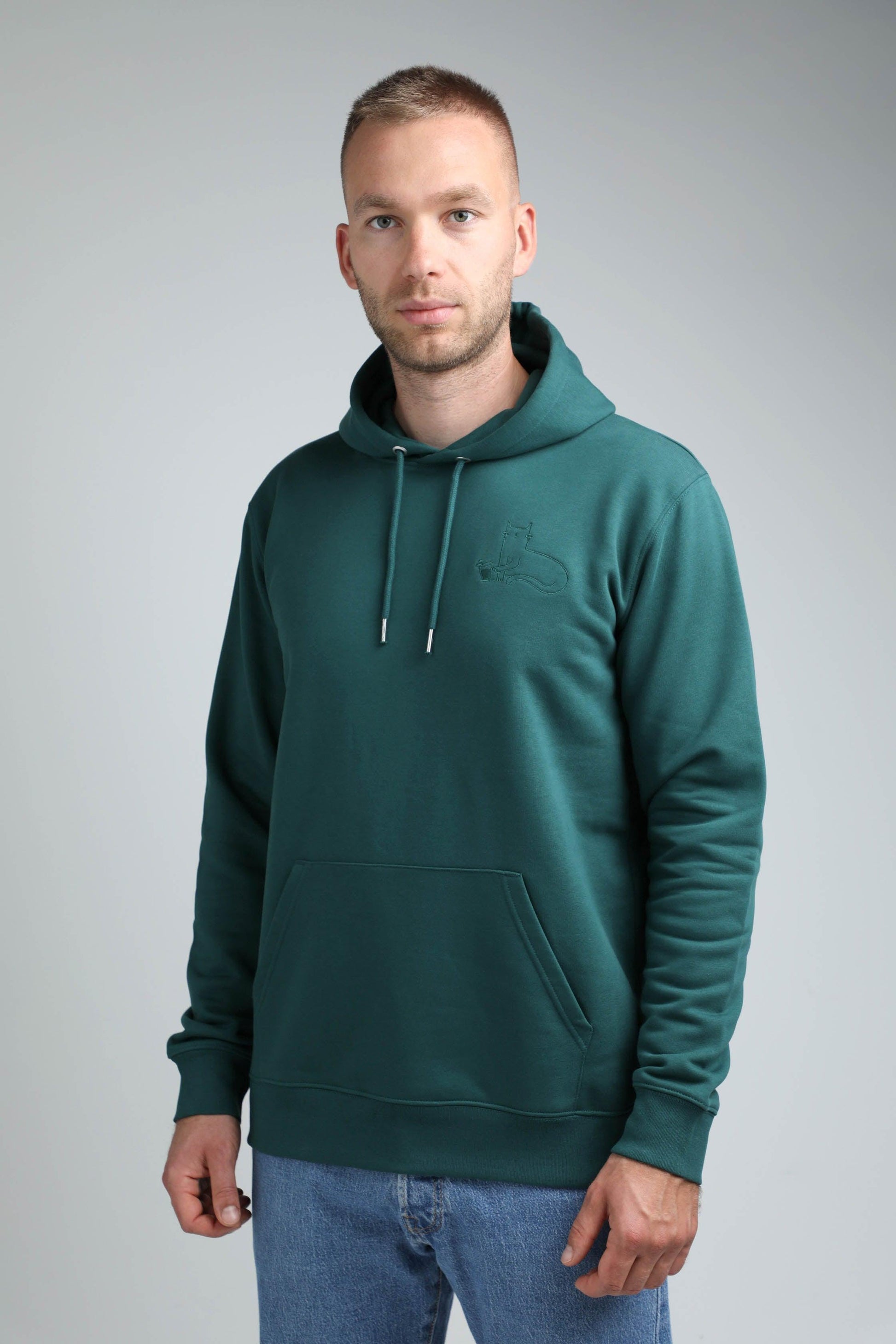 XL available only | Cat | Hoodie with embroidered cat. Regular fit | Unisex | animalistus