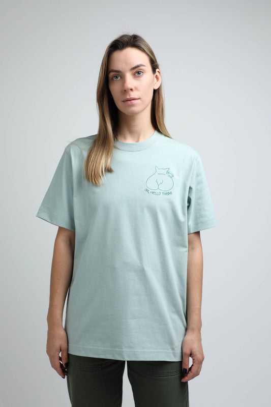 XL available only | Oh, hello there! | Heavyweight T-Shirt with embroidered dog. Oversized | Unisex | animalistus