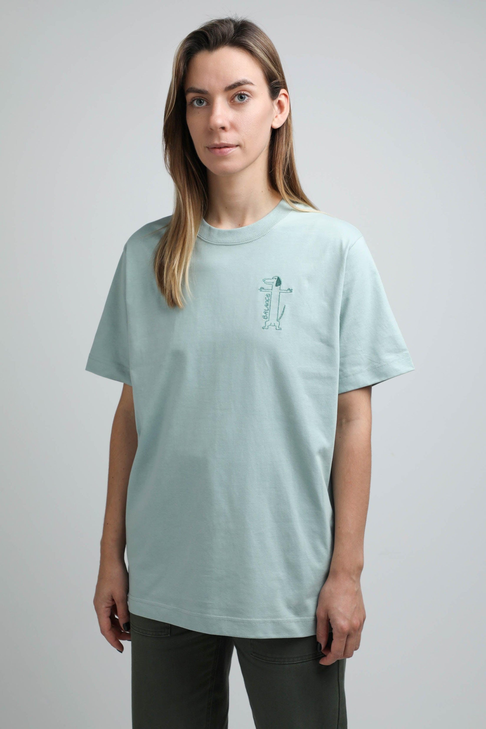 XL available only | Balance | Heavyweight T-Shirt with embroidered dog. Oversized | Unisex | animalistus