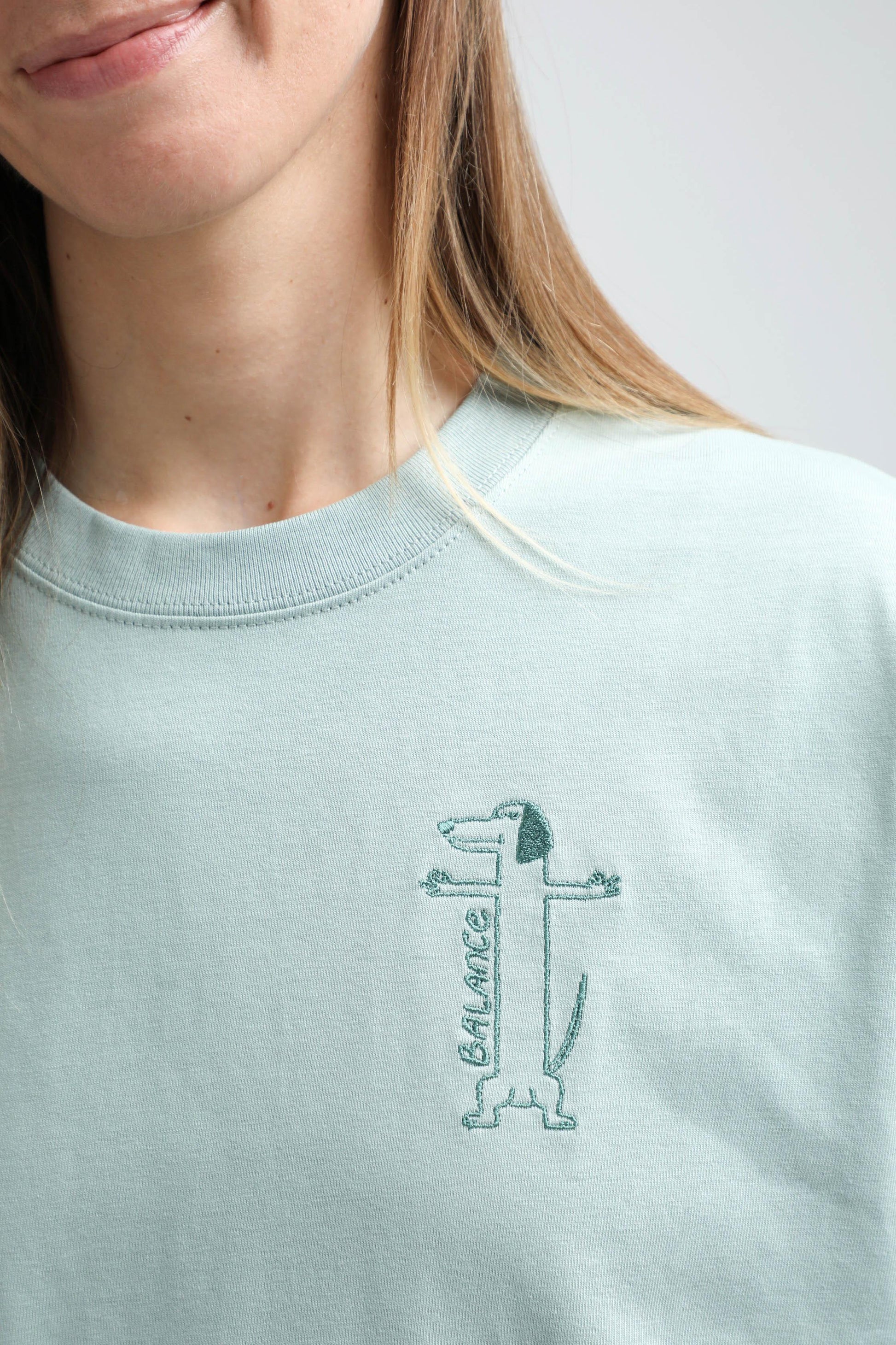 XL available only | Balance | Heavyweight T-Shirt with embroidered dog. Oversized | Unisex | animalistus