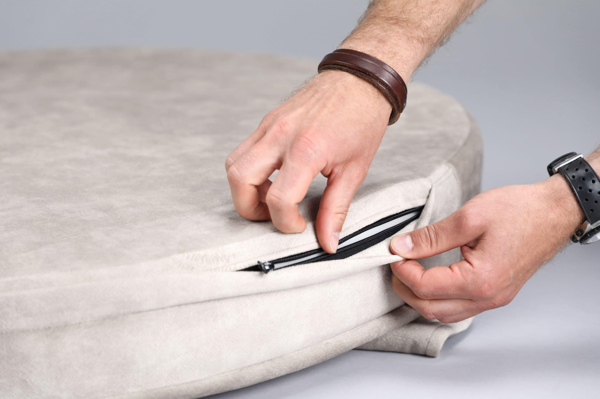 Cozy cave dog bed | ComfySupport+ | BEIGE+TAUPE | animalistus