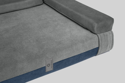 Transformer dog bed | ComfySupport+ | 2-sided | SAPPHIRE BLUE+FOG GREY | animalistus