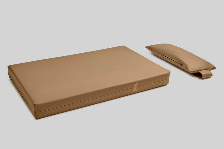 Leather-look dog bed | ComfySupport+ | 2-sided | COPPER BROWN | animalistus