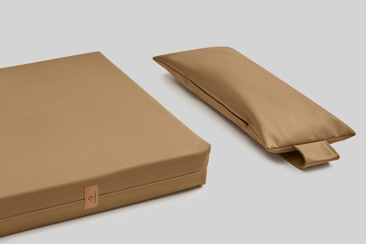 Leather-look dog bed | ComfySupport+ | 2-sided | COPPER BROWN | animalistus