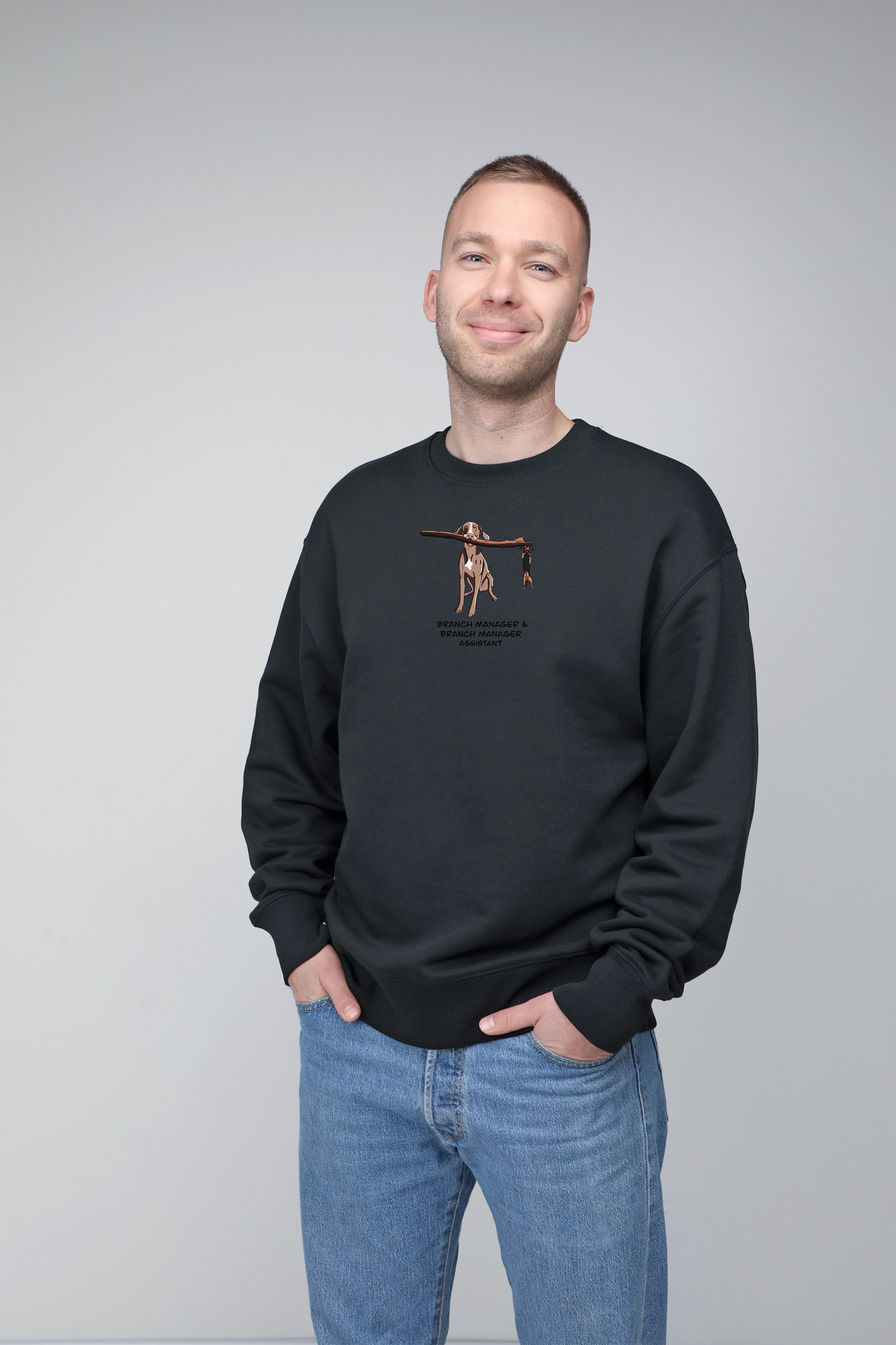 Manager dog | Crew neck sweatshirt with dogs. Oversize fit | Unisex | animalistus