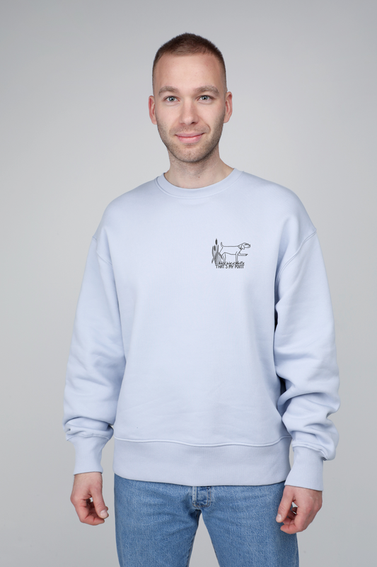 That's my point | Crew neck sweatshirt with embroidered dog. Oversize fit | Unisex | animalistus