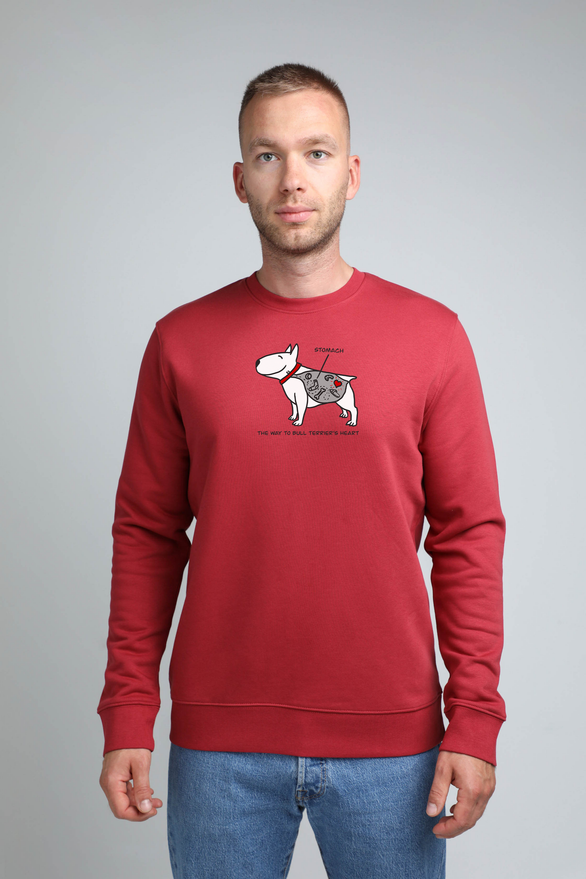 Hungry dog | Crew neck sweatshirt with dog. Regular fit | Unisex | animalistus