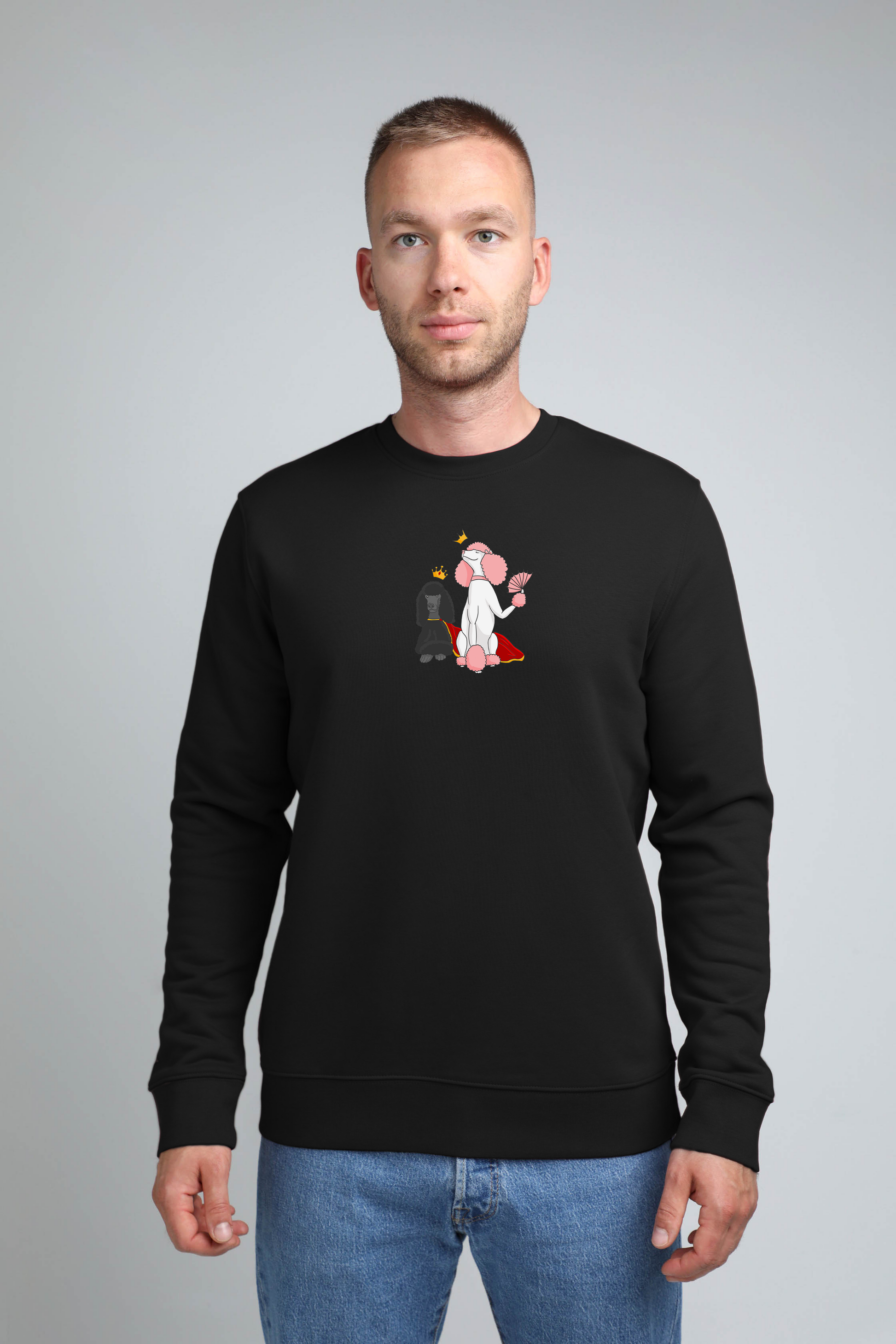 Royal dogs | Crew neck sweatshirt with dogs. Regular fit | Unisex - premium dog goods handmade in Europe by animalistus
