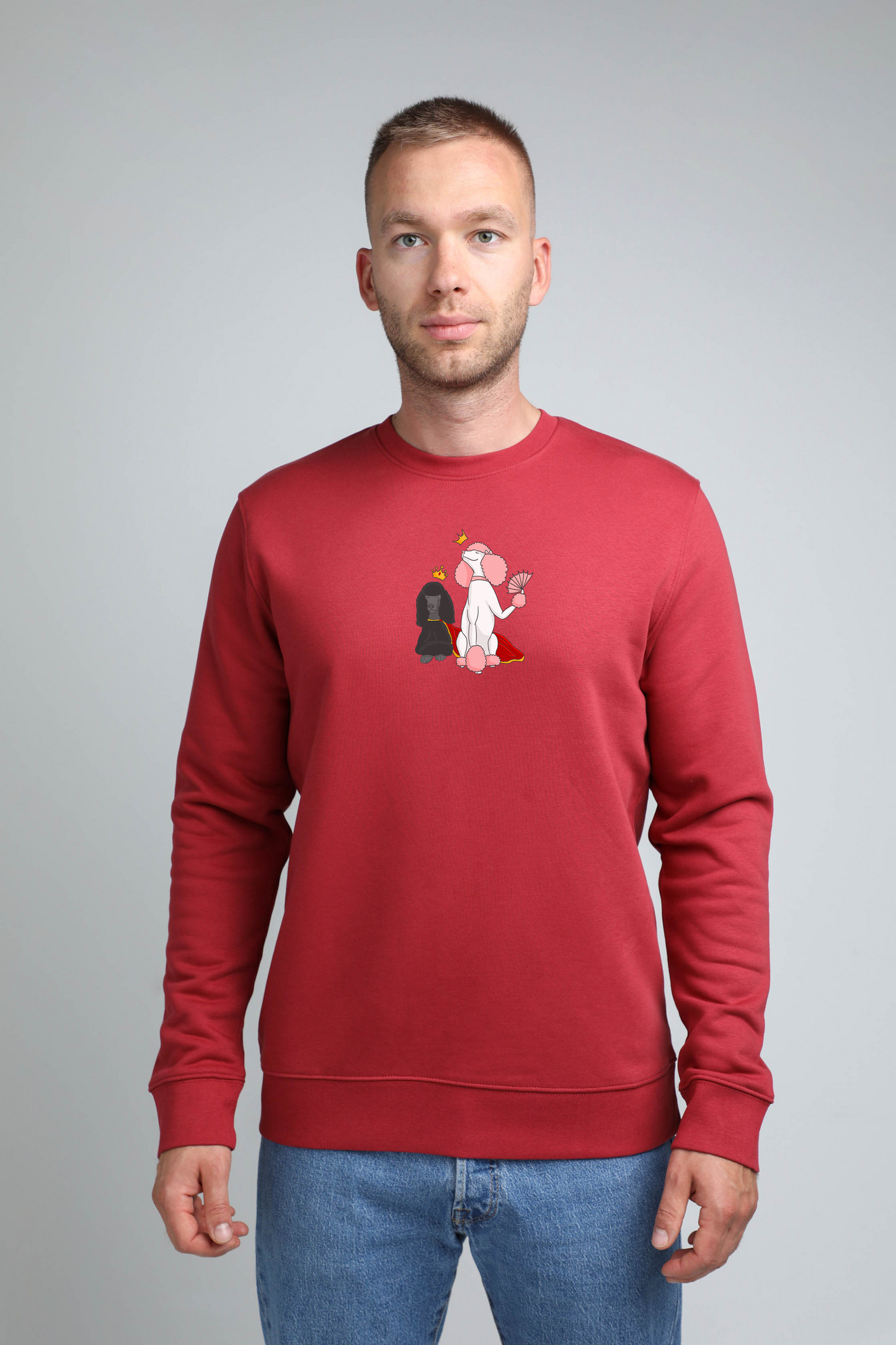 Royal dogs | Crew neck sweatshirt with dogs. Regular fit | Unisex - premium dog goods handmade in Europe by animalistus