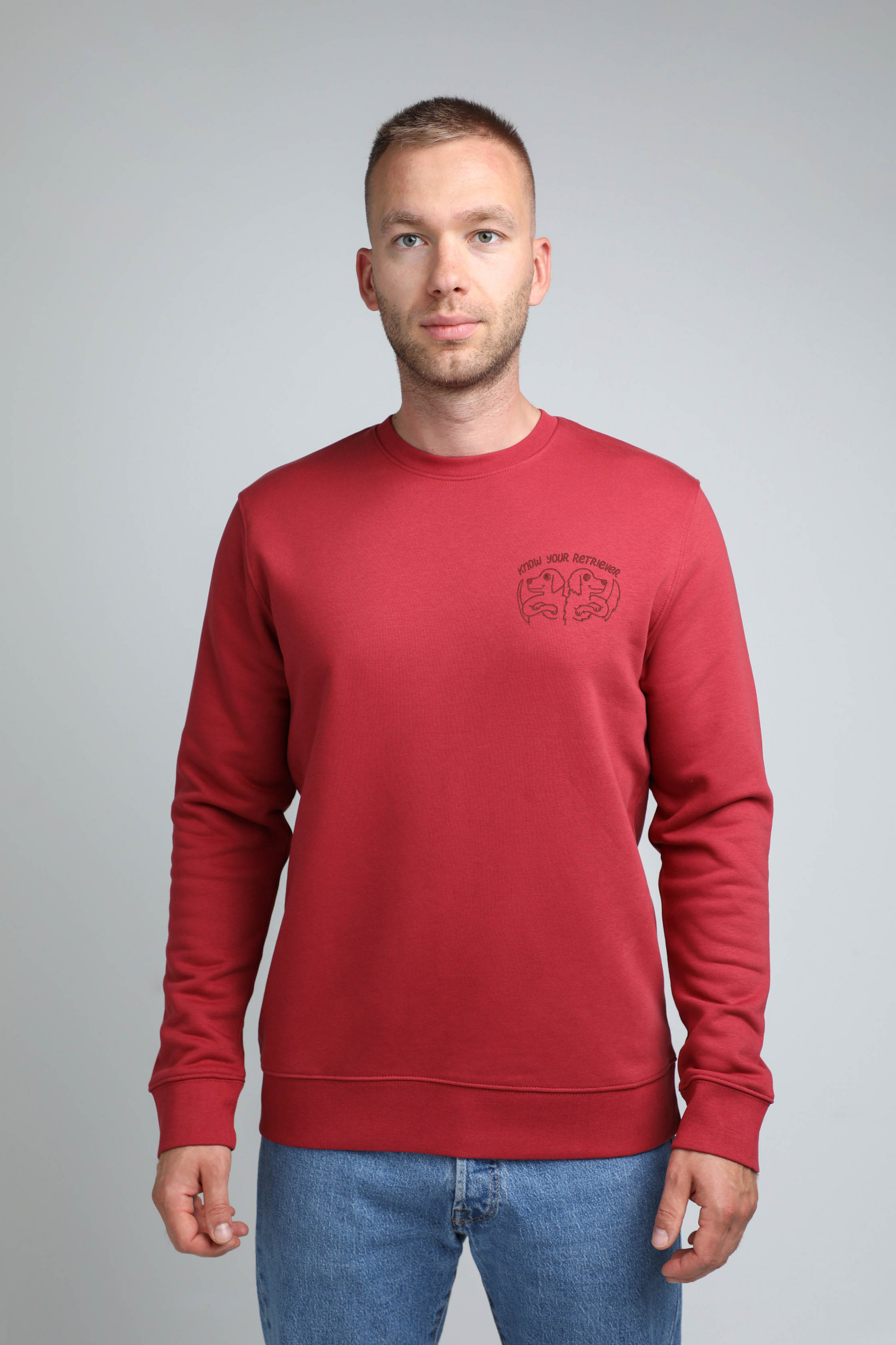 S available only | Know your retriever | Crew neck sweatshirt with embroidered dogs. Regular fit | Unisex - premium dog goods handmade in Europe by animalistus