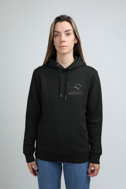 Under my watch | Hoodie with embroidered dog. Regular fit | Unisex | animalistus