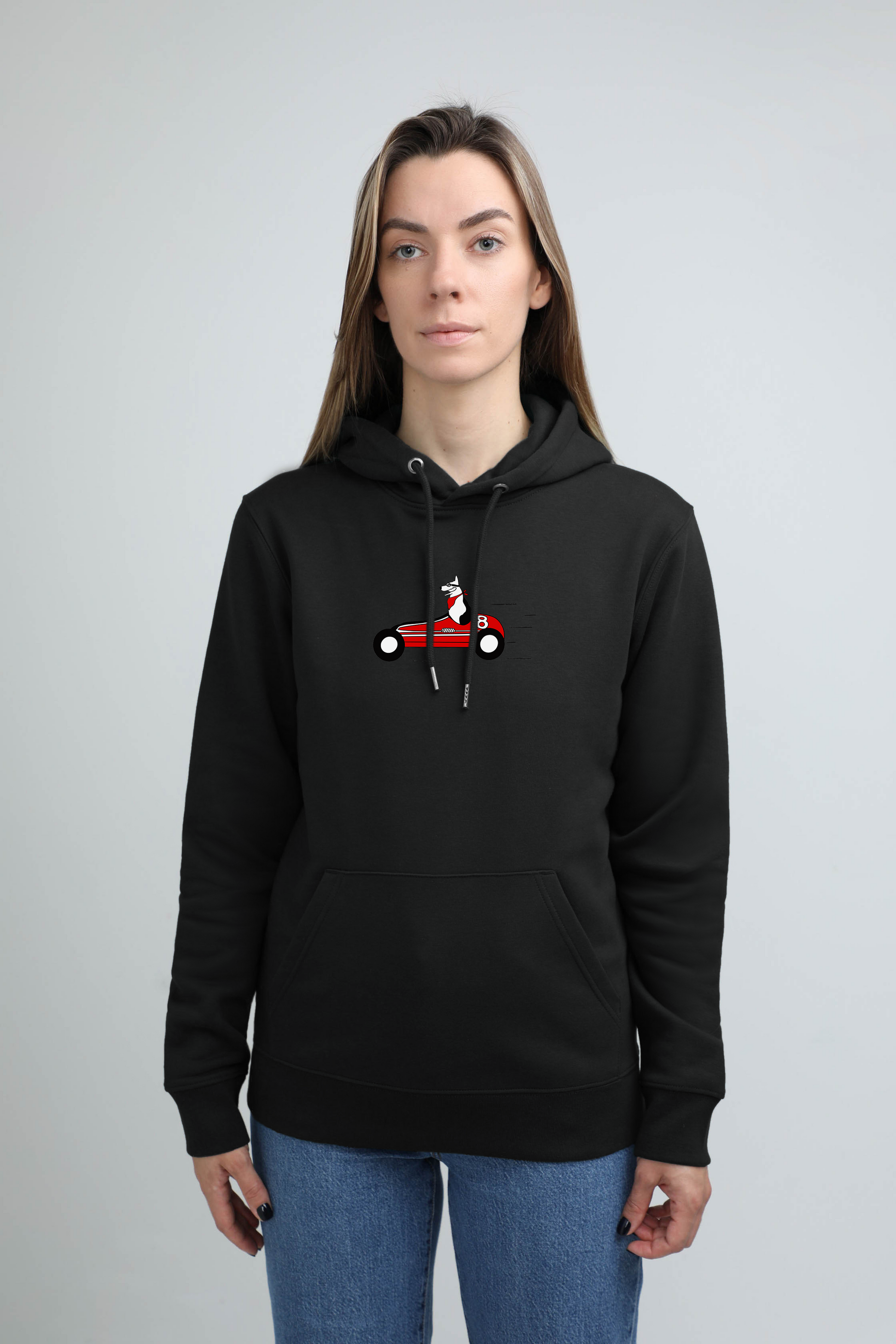 Retro racer dog | Hoodie with dog. Regular fit | Unisex | animalistus