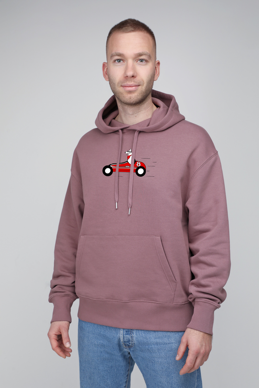 Retro racer dog | Hoodie with dog. Oversize fit | Unisex | animalistus