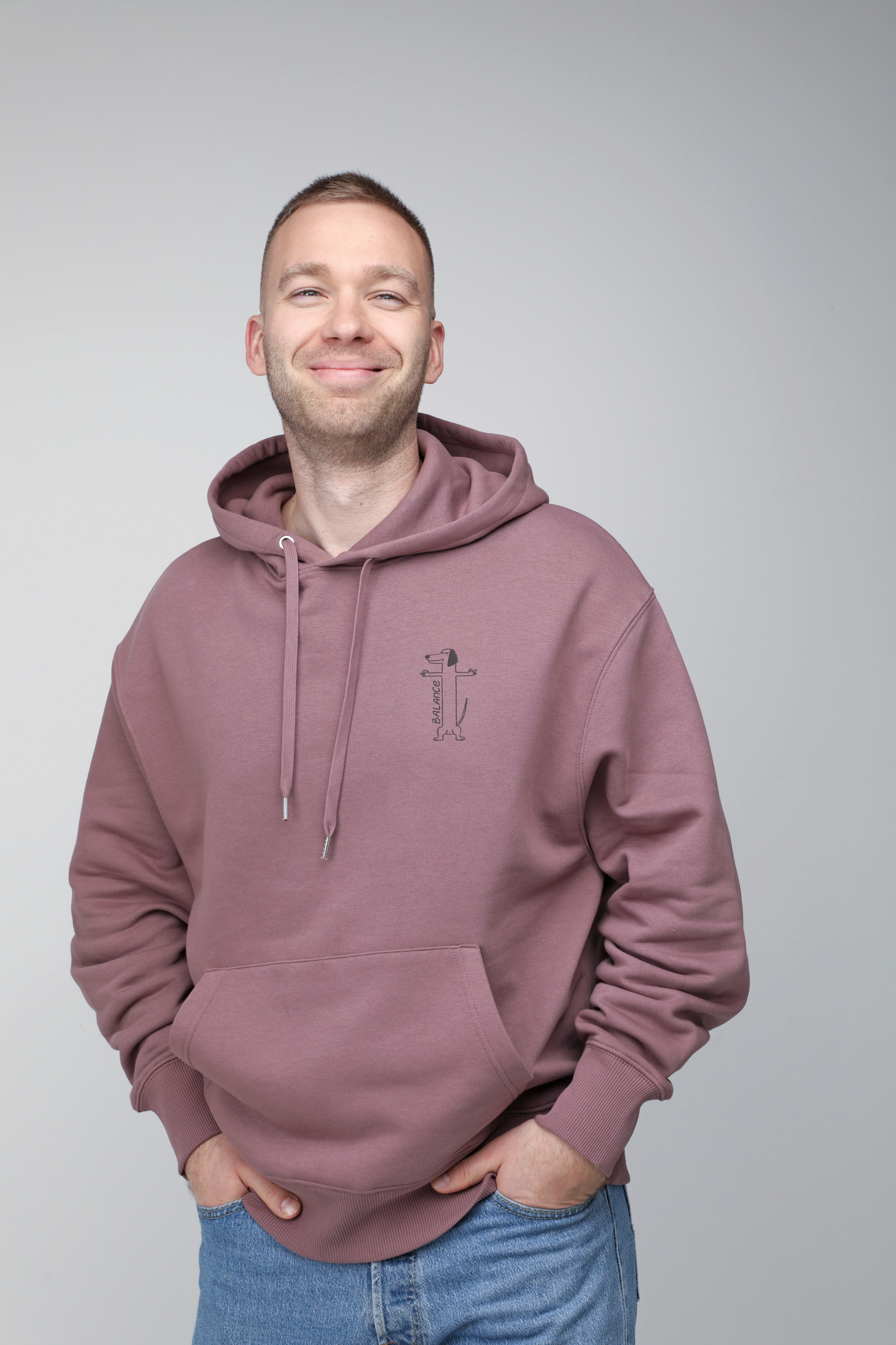 Balance | Hoodie with embroidered dog. Oversize fit | Unisex | animalistus