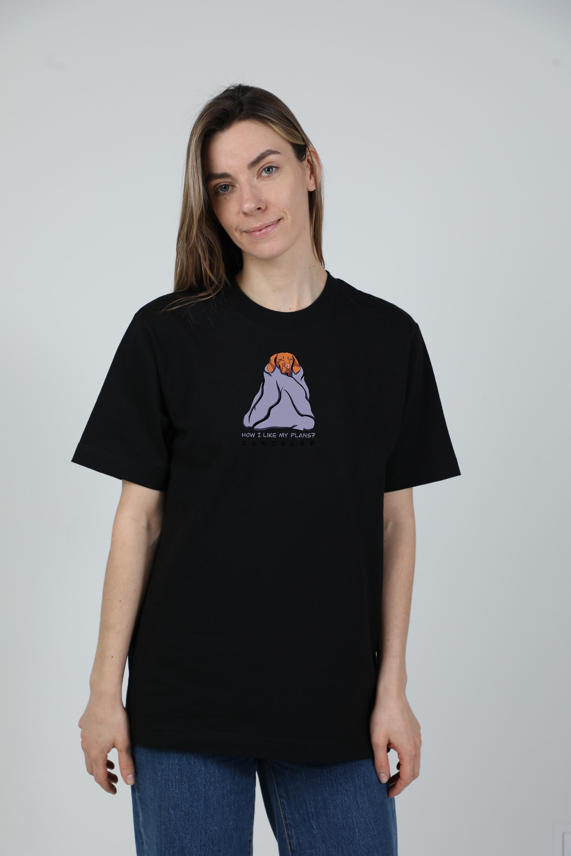 Cosy dog | Heavyweight T-Shirt with dog. Oversized | Unisex | animalistus