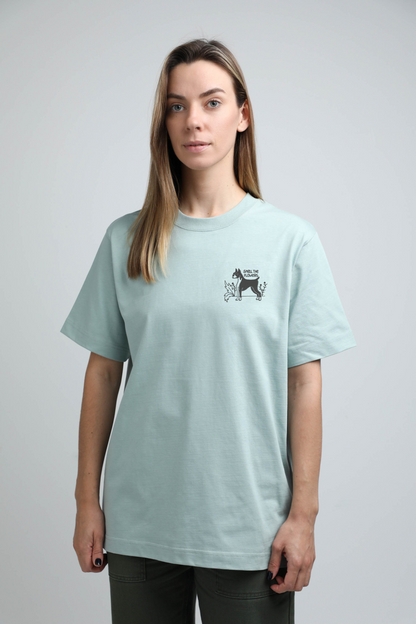 Smell the flowers | Heavyweight T-Shirt with embroidered dog. Oversized | Unisex | animalistus