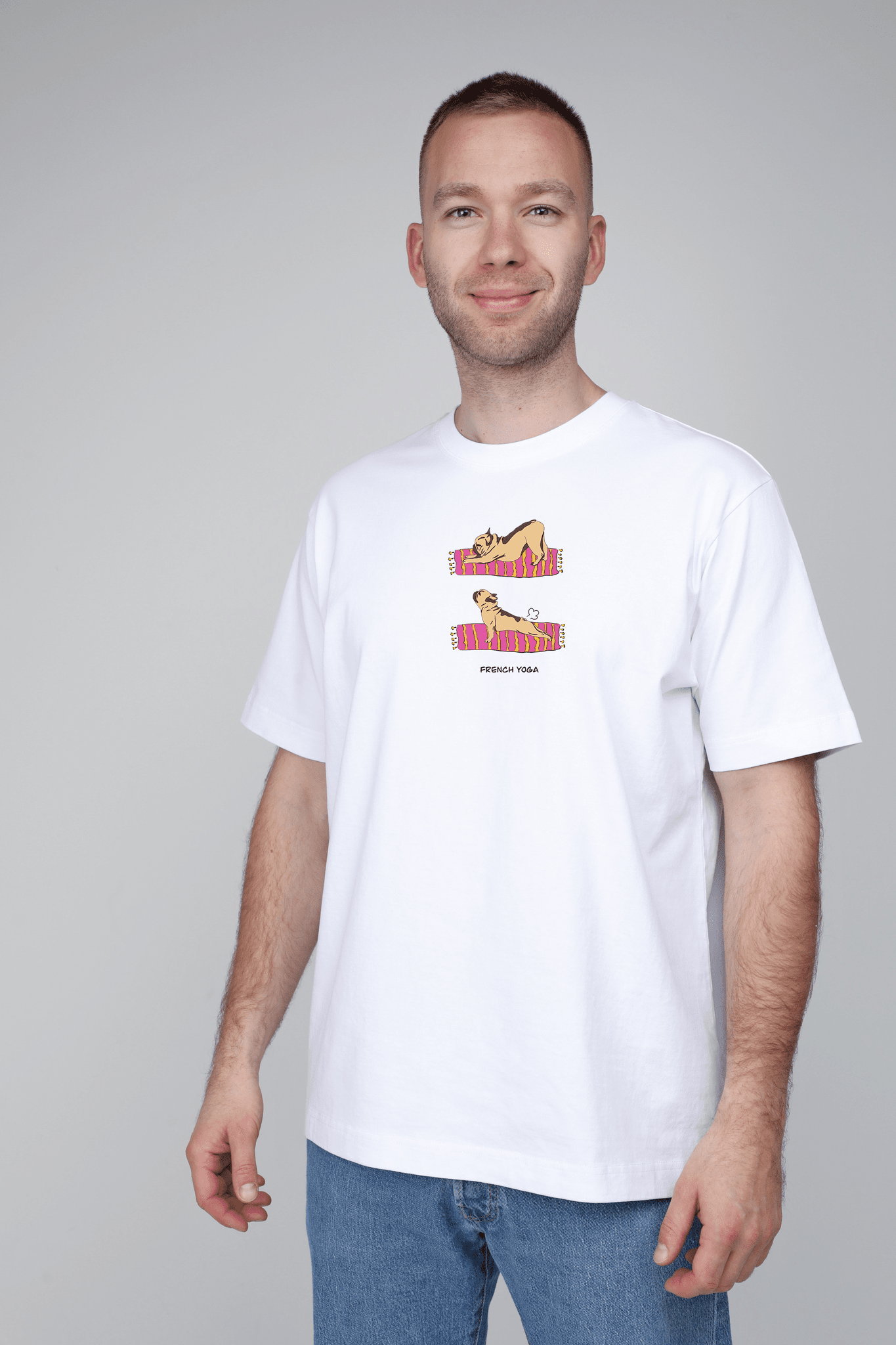 Yoga dog | Heavyweight T-Shirt with dog. Oversized | Unisex | animalistus