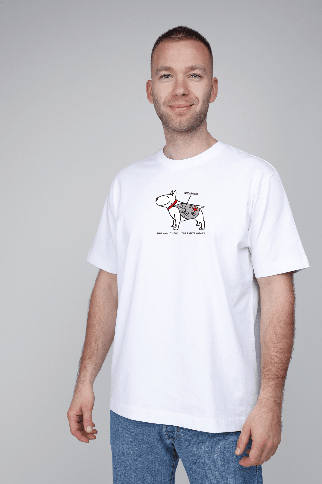 Hungry dog | Heavyweight T-Shirt with dog. Oversized | Unisex | animalistus
