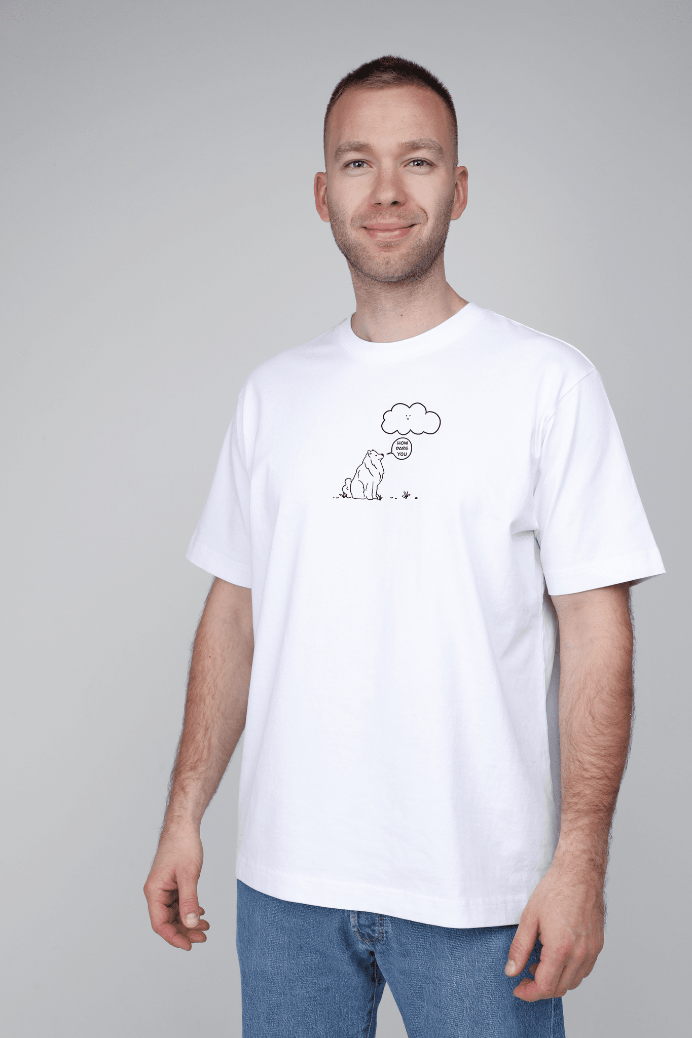 Cloud dog | Heavyweight T-Shirt with dog. Oversized | Unisex | animalistus