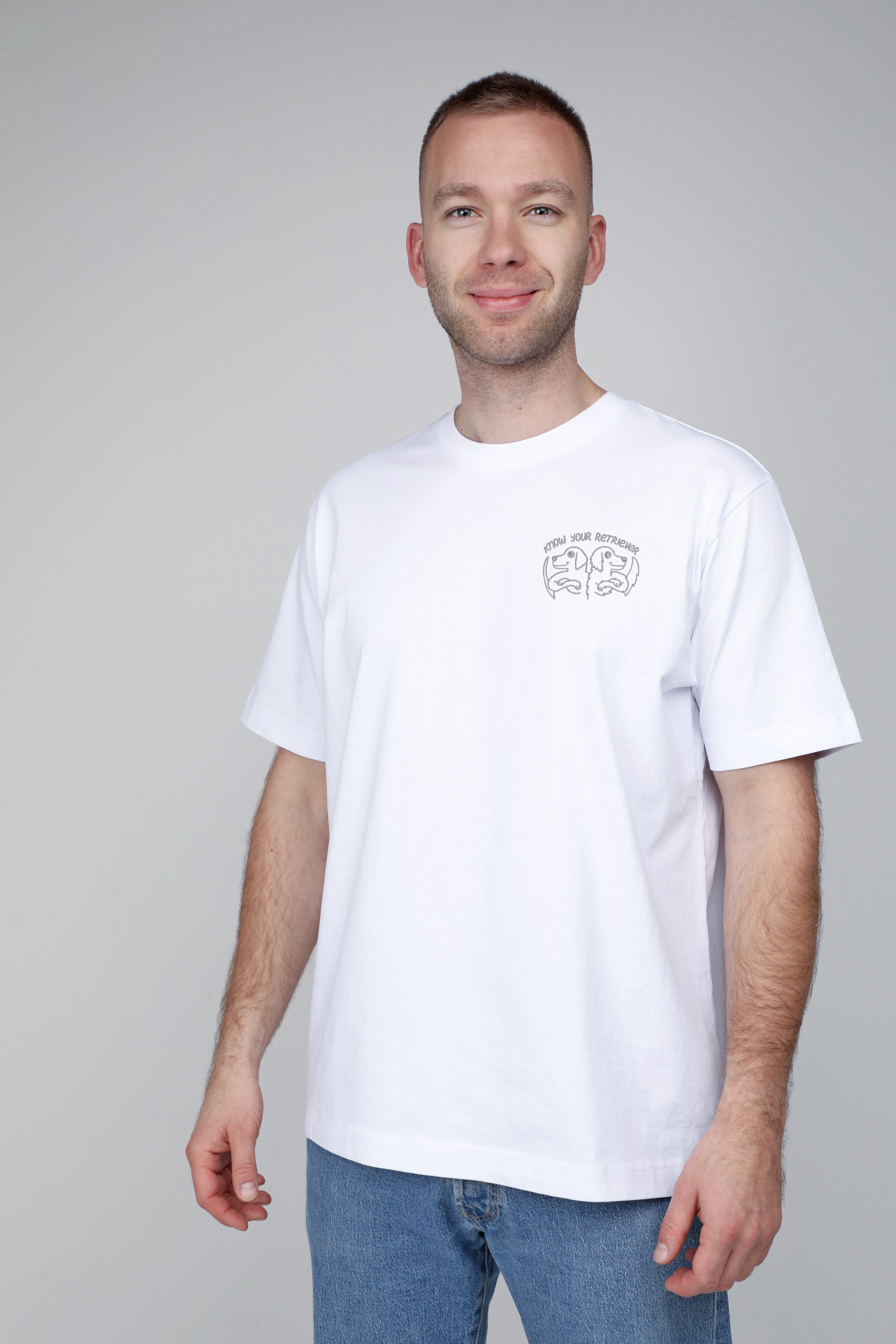 Know your retriever | Heavyweight T-Shirt with embroidered dogs. Oversized | Unisex | animalistus