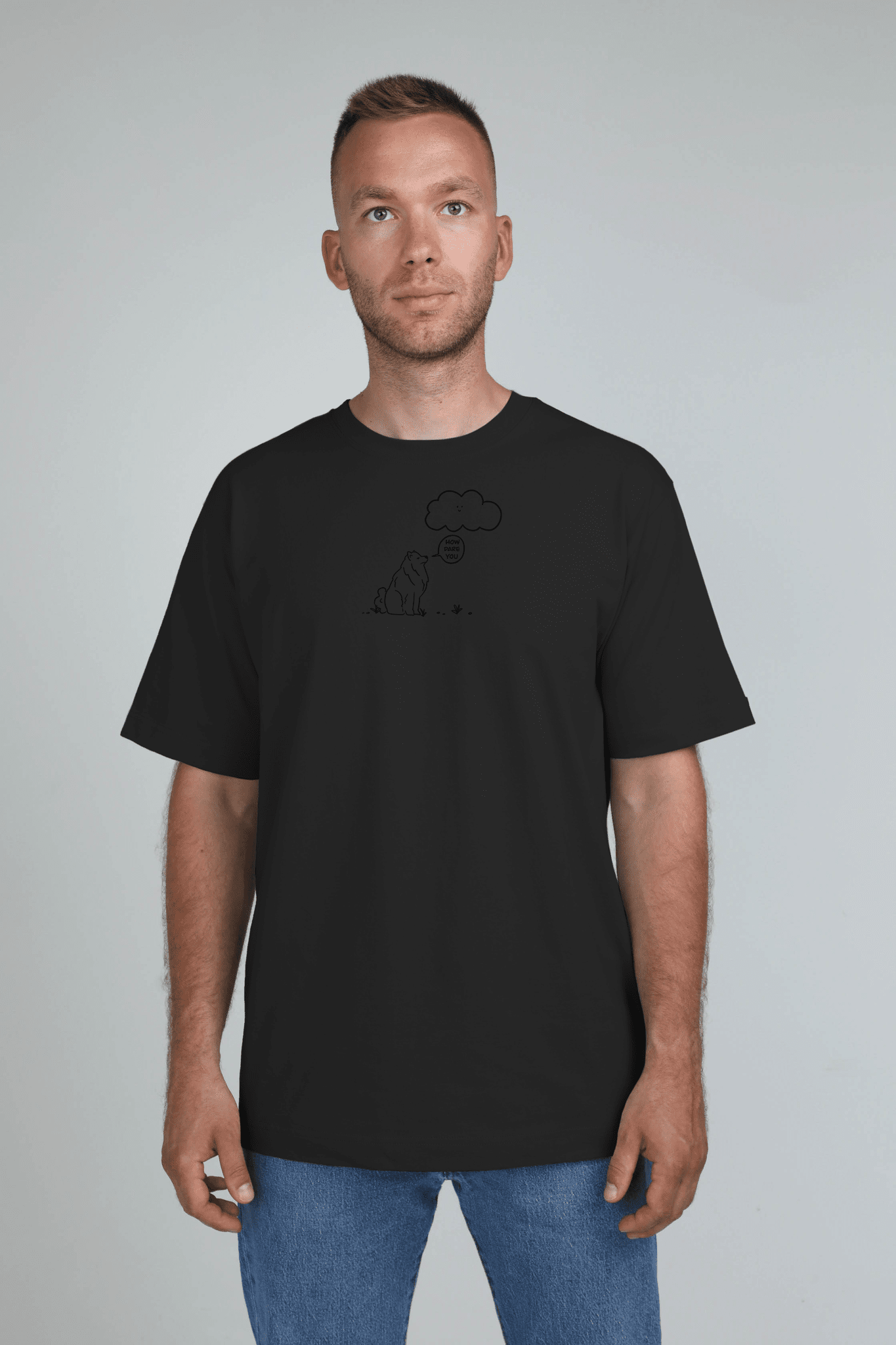 Cloud dog | Heavyweight T-Shirt with dog. Oversized | Unisex | animalistus