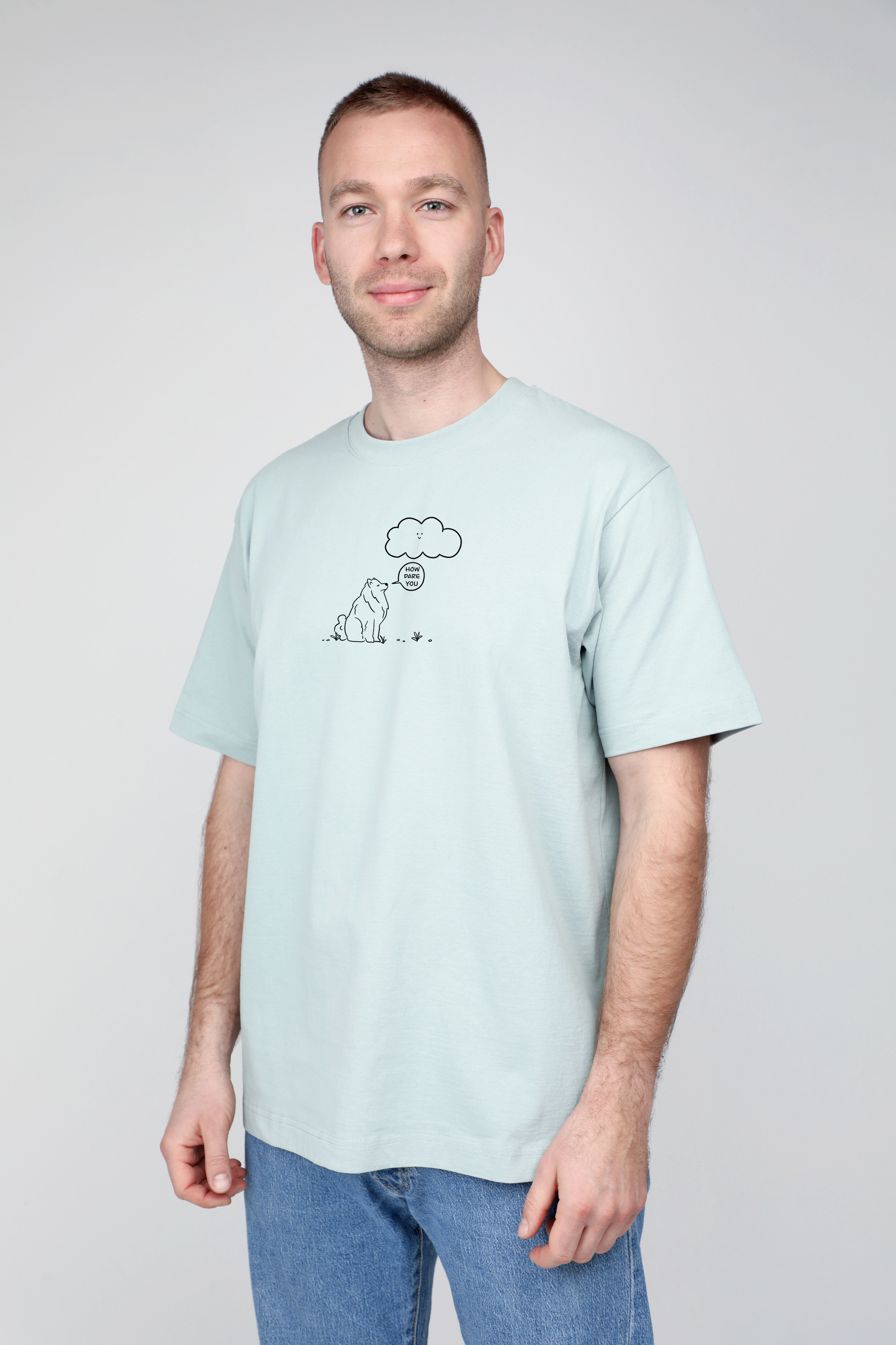 Cloud dog | Heavyweight T-Shirt with dog. Oversized | Unisex | animalistus