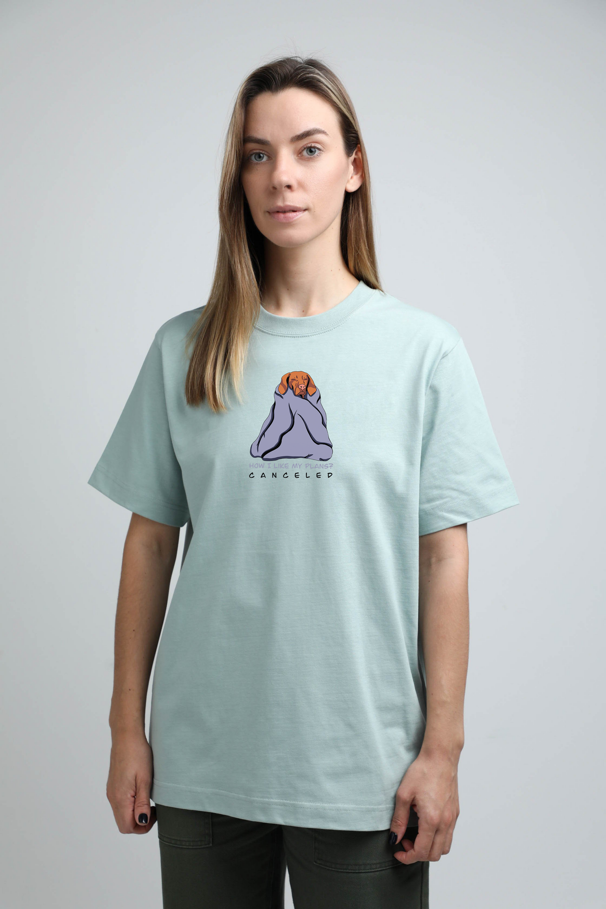 Cosy dog | Heavyweight T-Shirt with dog. Oversized | Unisex | animalistus