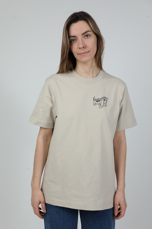 How are you holding up? | Heavyweight T-Shirt with embroidered dog. Oversized | Unisex | animalistus