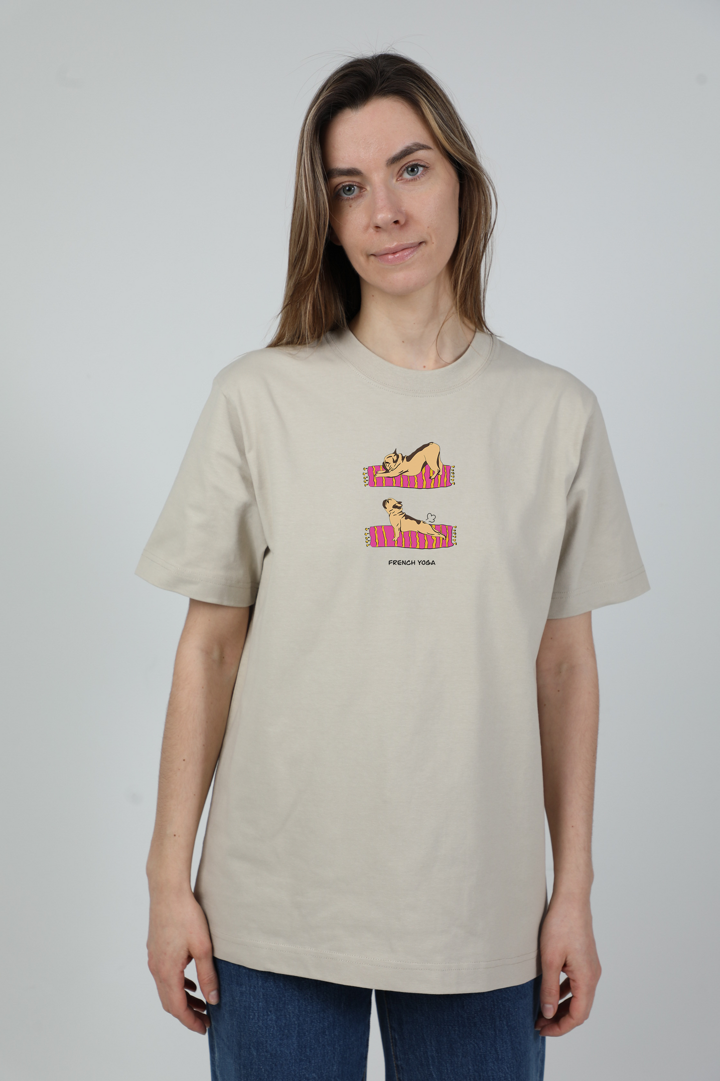 Yoga dog | Heavyweight T-Shirt with dog. Oversized | Unisex | animalistus