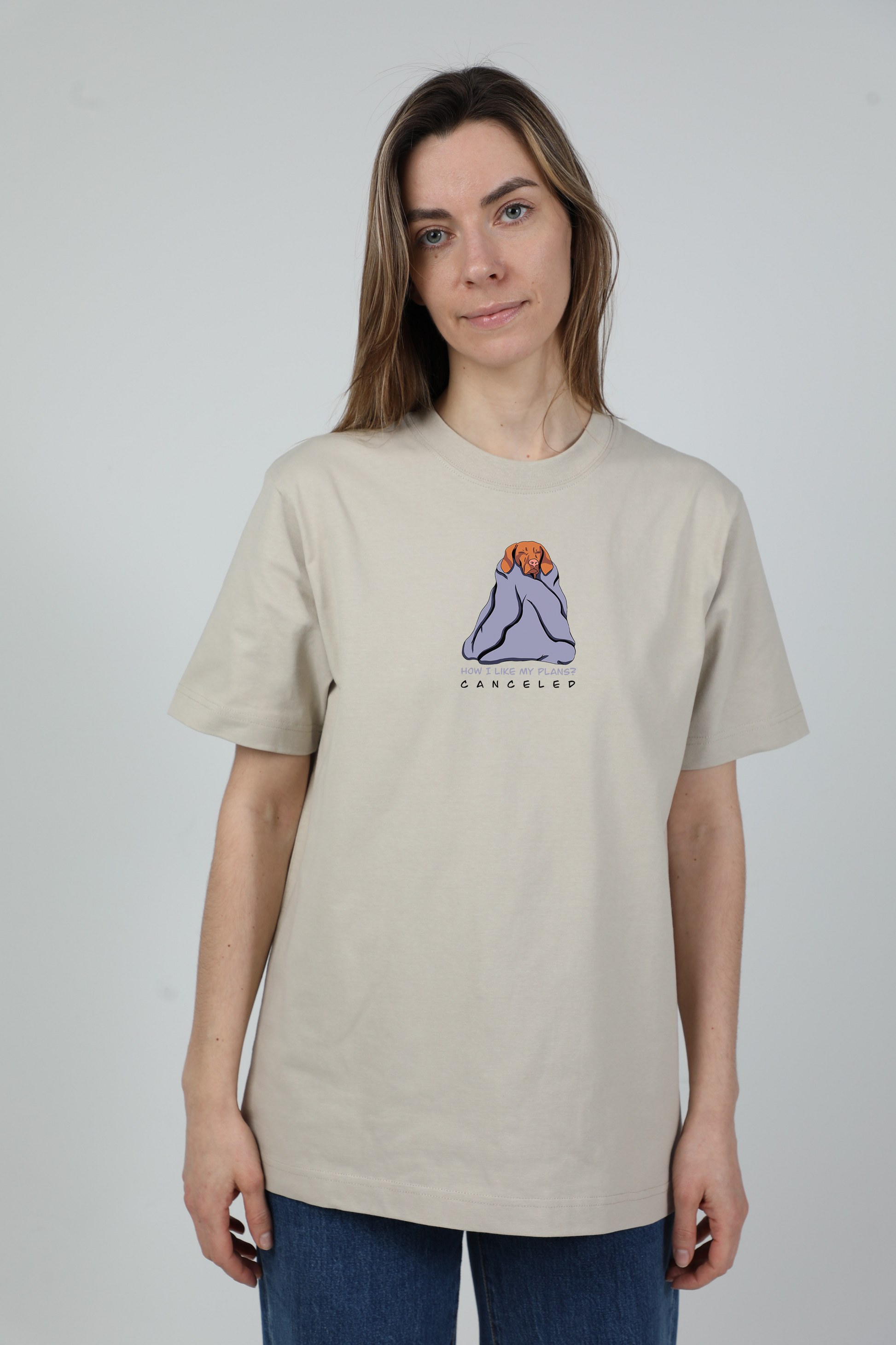 Cosy dog | Heavyweight T-Shirt with dog. Oversized | Unisex | animalistus