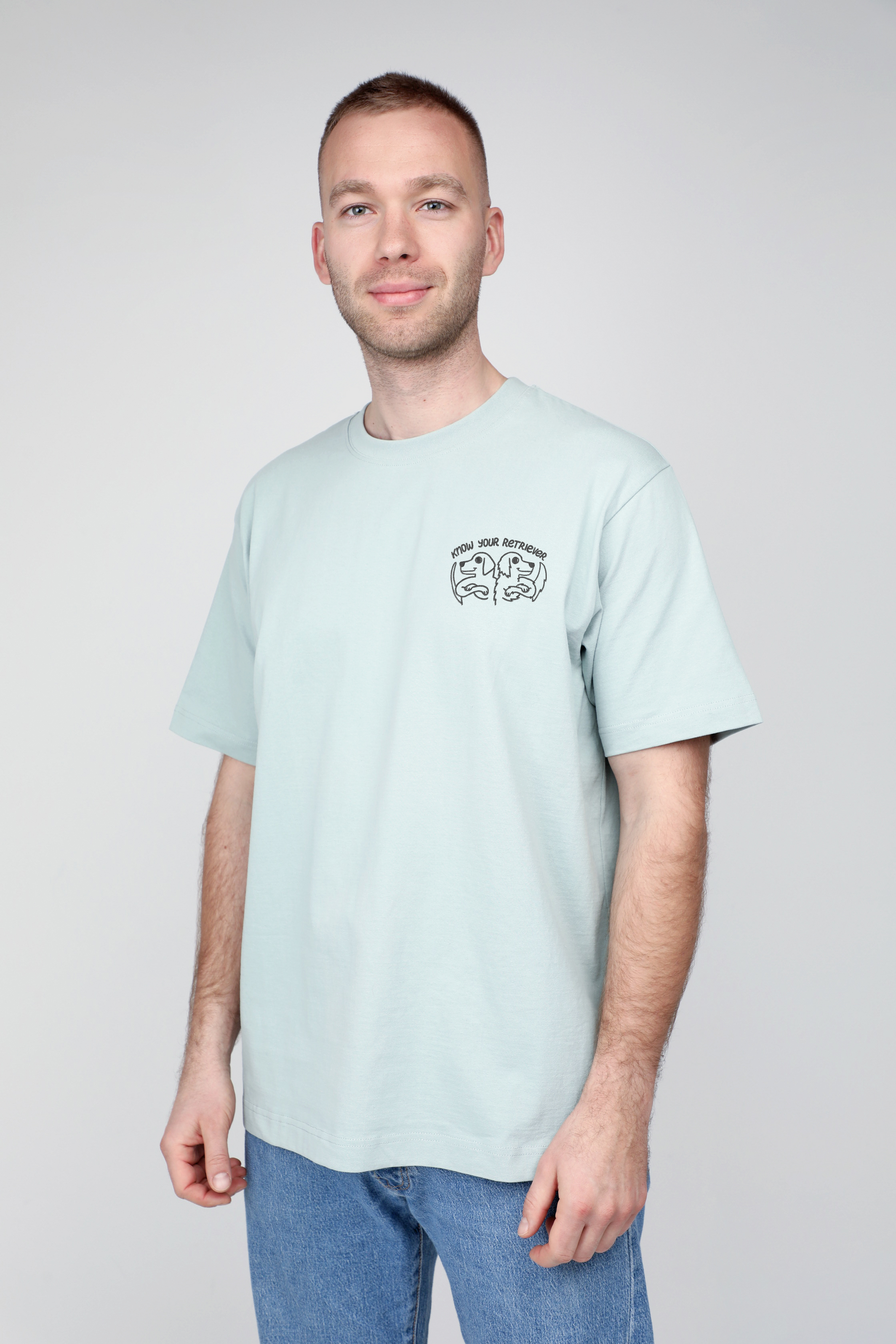 Know your retriever | Heavyweight T-Shirt with embroidered dogs. Oversized | Unisex | animalistus